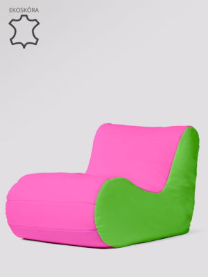 fotel savoy limonkowo różowy ekoskóra